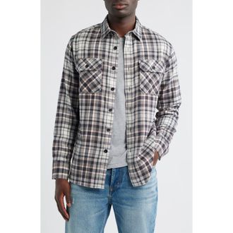 Pendleton Burnside Plaid Flannel Button-Up Shirt in Grey Plaid at Nordstrom, Size Xx-Large