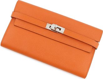 Herm&egrave;s Orange Epsom Leather Long Wallet (Bi-Fold) (Pre-Owned)