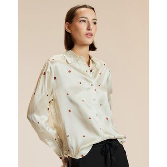 Cynthia Rowley Ladybug Silk Blouse