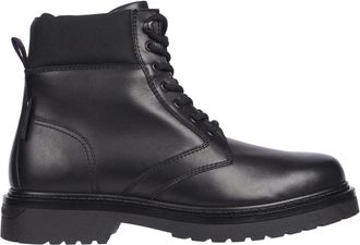 Tommy Jeans TJM Veterlaars - Heren - Veterlaarzen - Zwart - 45 EU - Leer - Schoenen