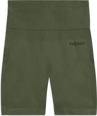 Freddy Leggings Corti Seamless con Vita Alta e Inserti in Costina