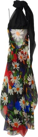 Burberry floral-print maxi dress - women - Polyamide/Silk/Silk - 12 - Black