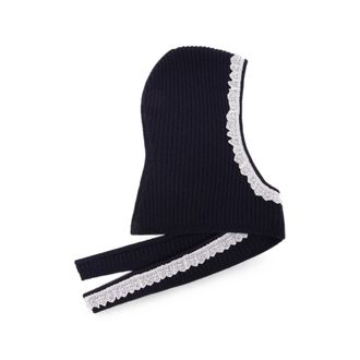 Ganni Balaclava In Blue Wool