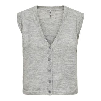 Only Gebreid vest zonder mouwen met V-hals