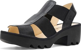 FLY London Teev615fly Womens Sandals Black : EU 41 (US Womens 10-10.5) M, Leather
