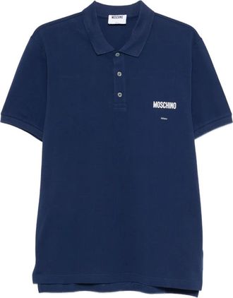 Moschino Relaxed-Fit Polo Shirt With Ribbed Details And Logo Accents
