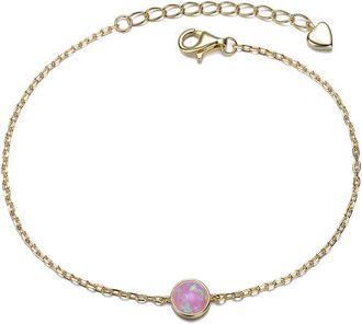 Rachel Glauber 14K Plated Cz Charm Bracelet