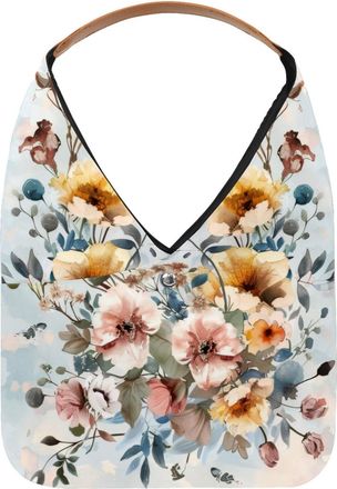 Generic Watercolor Flowers Floral Reusable Lightweight Grocery Bags - Foldable Into Compact Pouch, Washable & Sturdy, Multipurpose for Shopping and Travel