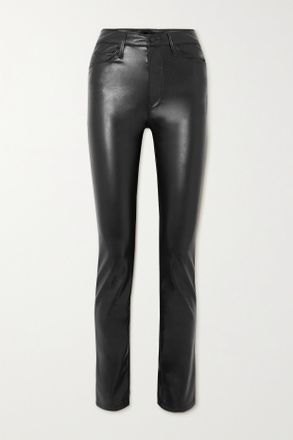 Mother + Net Sustain The Dazzler Skimp Faux Leather Straight-leg Pants - Black - 23,24,25,26,27,28,29,30,31,32