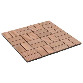vidaXL Tile De Decking 22 Pcs Marr&oacute;n 30 X 30 Cm Wpc Vidaxl