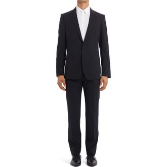 Dolce & Gabbana Martini Fit Stretch Wool Suit in Nero at Nordstrom, Size 48