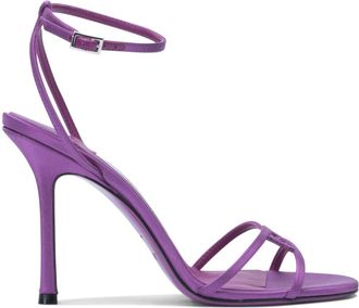Jimmy Choo London 1998 Leo 100 - Dames - Sandalen met hakken - Paars - 37 1/2 EU - Leer - Schoenen