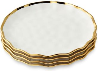 Certified International Regency Gold Set Of 4 Salad Plates
