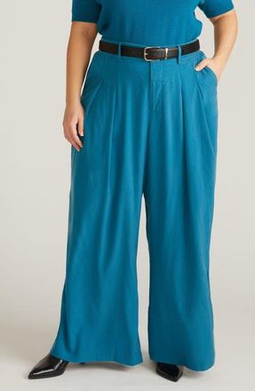 Universal Standard Cooling Cupro Wide Leg Pants in Blue Beetle at Nordstrom, Size Xs