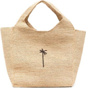 Maneb&igrave; Maxi raffia shopper - Beige