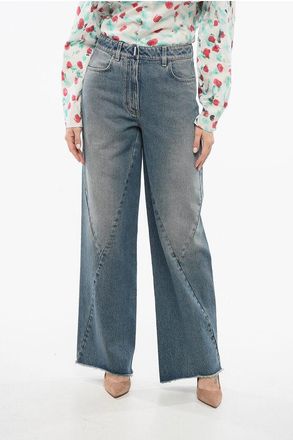 Givenchy Transversal Stitched Delavè Denims with Raw-cut Hem 27cm size 27