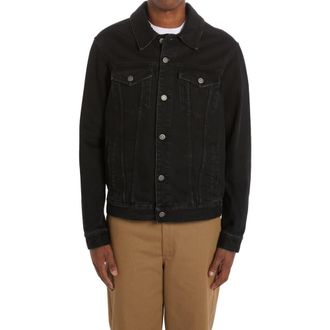 Golden Goose Logo Patch Denim Jacket in Black at Nordstrom, Size 42 Us