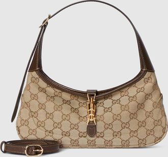 Gucci Jackie Slim Small Shoulder Bag, Beige, GG Canvas