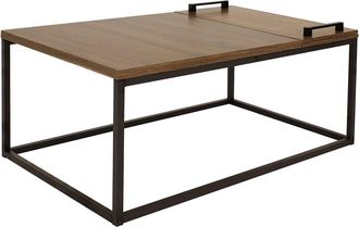 Sunnydaze Industrial-Style Coffee Table With Removable Serving Tray