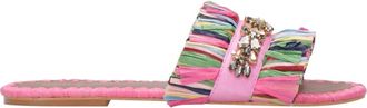 De Siena shoes Raffia Leren Sandaal - Dames - Sandalen - Veelkleurig - 36 EU - Leer - Schoenen