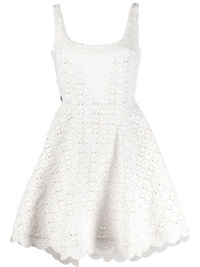 Sangallo leather minidress - White