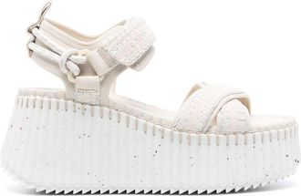 Chlo&eacute; Nama 85mm platform sandals - women - Suede - 40 - Neutrals