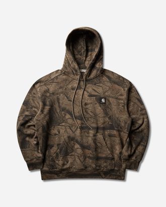 Carhartt Work in Progress Men s Hooded Feather Tree Sweatshirt Khaki / Shungite (Garment Dyed)