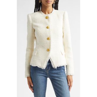 L'agence Nerina Fringe Boucl&eacute; Jacket in Ivory at Nordstrom, Size 00