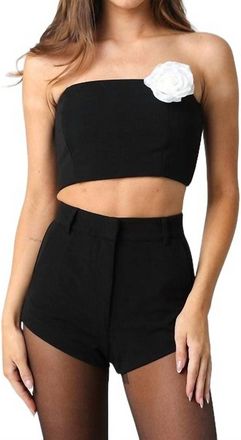 Olivaceous Sofia Rose Top In Black