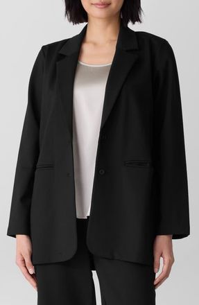 Eileen Fisher Long Blazer in Black at Nordstrom, Size Xx-Small