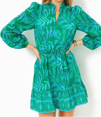 Lilly Pulitzer Axton Dress In Fiddle Leaf Green Its A Jungle Out There