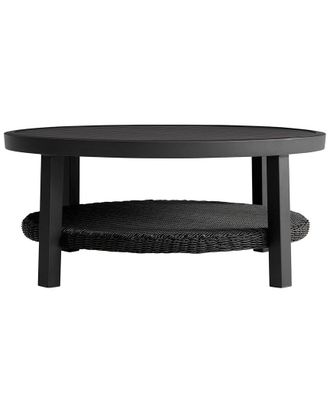 Armen Living Grand Black Aluminum Outdoor Round Conversation Table