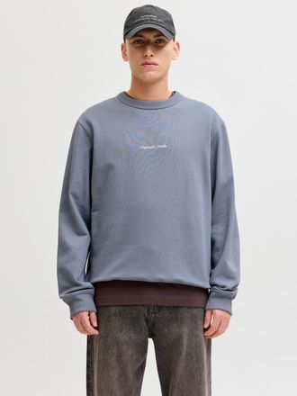 Jack & Jones Sweatshirt JACK & JONES JORNORREBRO EMB SWEAT CREW NOOS, Herren, Gr. XXL, tradewinds, angeraute Sweatware, Obermaterial: 89% Baumwolle, 11% Polyester,