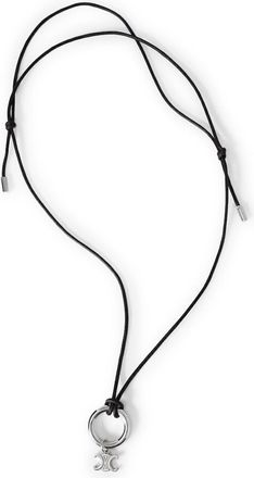 Celine TRIOMPHE CHARMS NECKLACE IN COTTON AND BRASS WITH RHODIUM-PLATED FINISH - Celine - Man