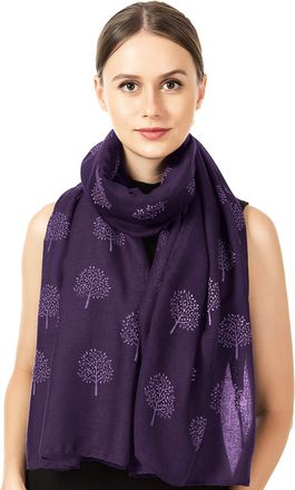 World of Shawls Mulberry Tree Scarf Shawl Wrap Soft Warm (Purple)