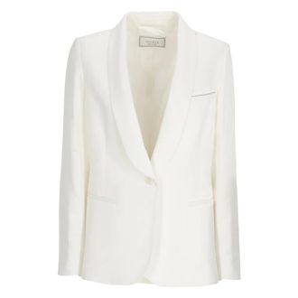 PESERICO Peserico, Blazers, female, White, Size: L Shawl Collar Blazer
