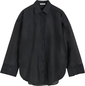 By Malene Birger Derris Soft Organza Shirt - Dames - Blouses & Shirts - Zwart - Maat: 2XL Katoen