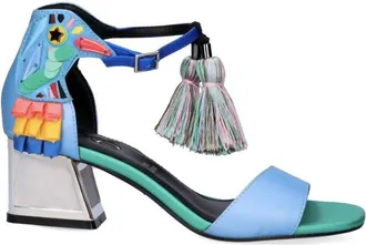Ex&eacute; Womens Luisa Low Heel Sandal In Aqua/green