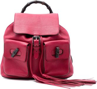 Gucci Pre-owned Gucci Leather Bamboo Tassel Backpack Ladies 370833 467891