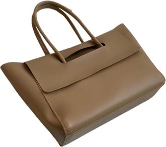 Generic High-end Womens Handbag Large Capacity Retro Commuter Tote Bag(khaki,A)