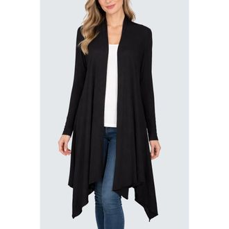 Luukaa D'Celli Celeste Wrinkled Duster in Black at Nordstrom, Size 10