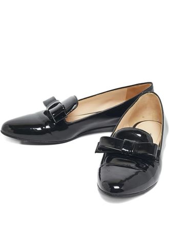 Prada bow-detail slip-on loafers - Black