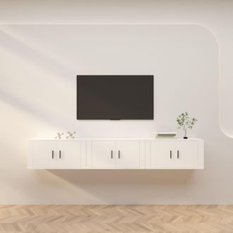vidaXL Vidaxl - Muebles Para Tv De Pared 3 Uds Blanco 80x34,5x40 Cm
