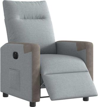 vidaXL Sillón reclinable eléctrico tela gris claro Vidaxl