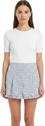 Miu Miu Light Blue Checks Mini Skirt