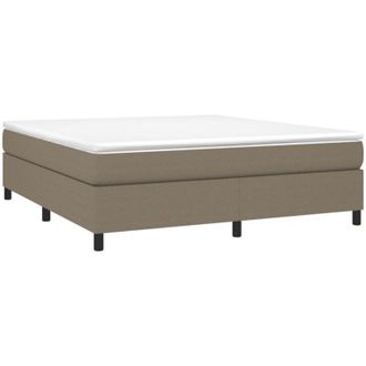 vidaXL Vidaxl - Cama Box Spring Con Colch&oacute;n Tela Gris Taupe 160x200 Cm