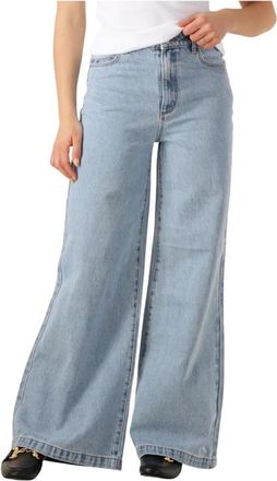 Abrand Super Wide Loretta Straight Leg Jeans - Dames - Loose Fit Jeans - Blauw - W27 - Jeans