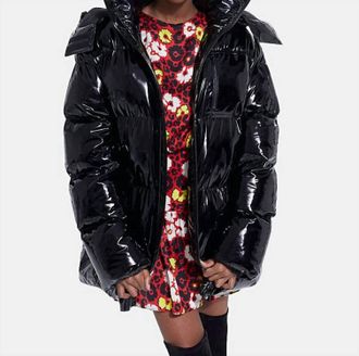 The Kooples Puffer Coat With Hood In Black