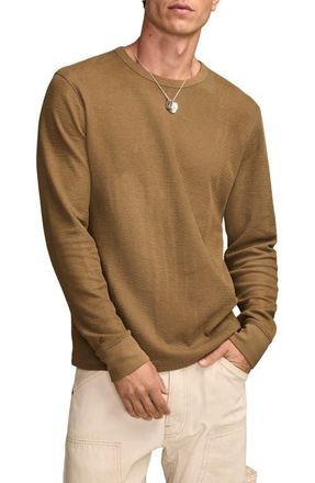 Lucky Brand Duofold Textured Long Sleeve Cotton T-Shirt in Olive at Nordstrom, Size Xx-Large