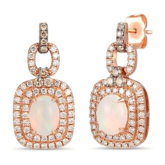 Le Vian Ladies Neopolitan Opal Earrings set in 14K Strawberry Gold